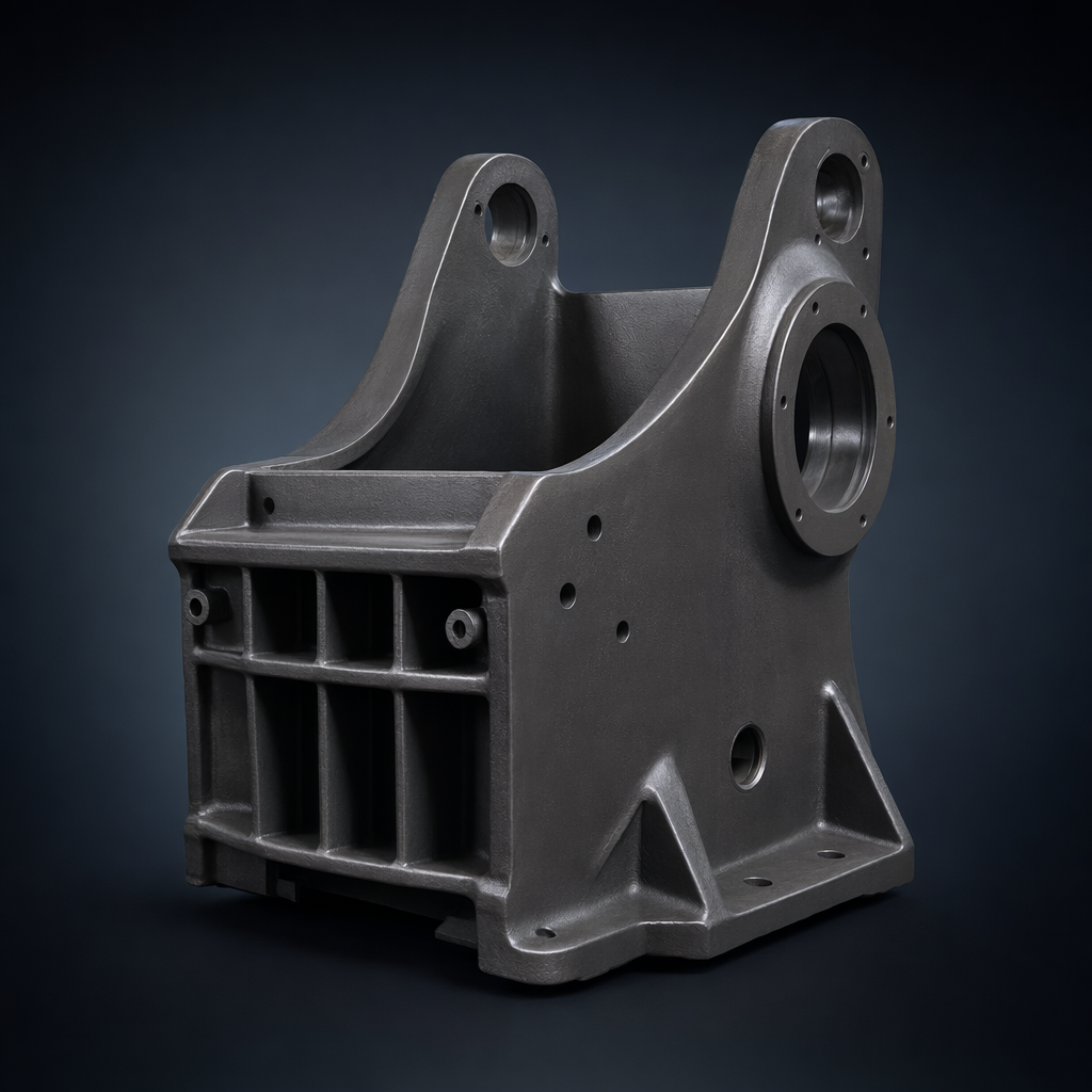 Jaw crusher frame / pitman body casting hero